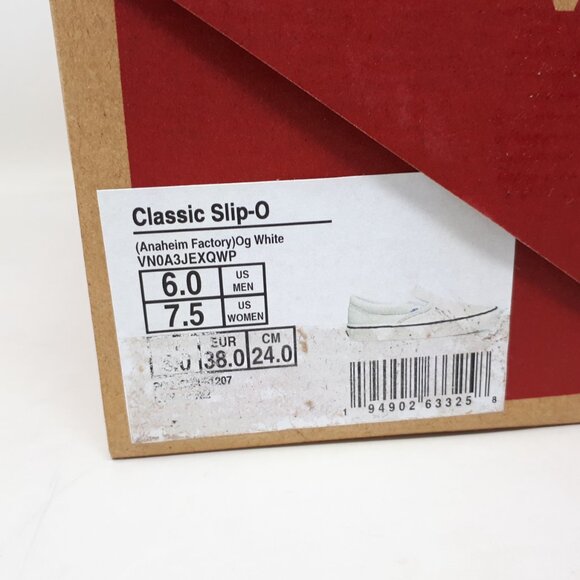 Vans Classic Slip On 98 DX OG All White Skate Shoe Sneaker Mens 6 / Womens 7.5 - Picture 10 of 12